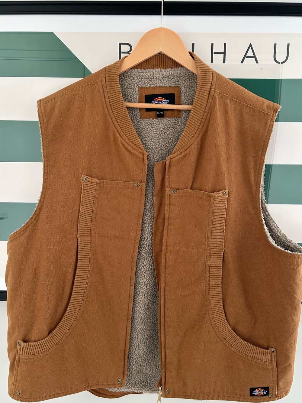 Dickies Tan Sherpa-Lined Work Vest